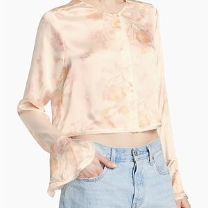 Love Shack Fancy’s Lyndon Floral Silk Crop Top